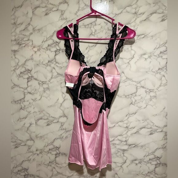 OH LA LA CHERI Padded Cup Chemise Lingerie with Strap and Body Keyhole Details - Picture 8 of 9